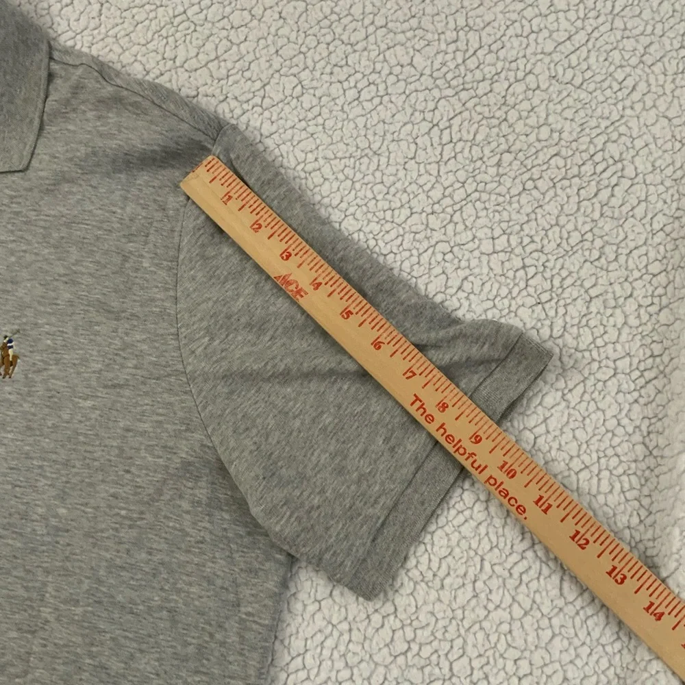 Polo Ralph Lauren Heather Gray Knit Iconic Polo Shirt Classic Fit Men’s Large